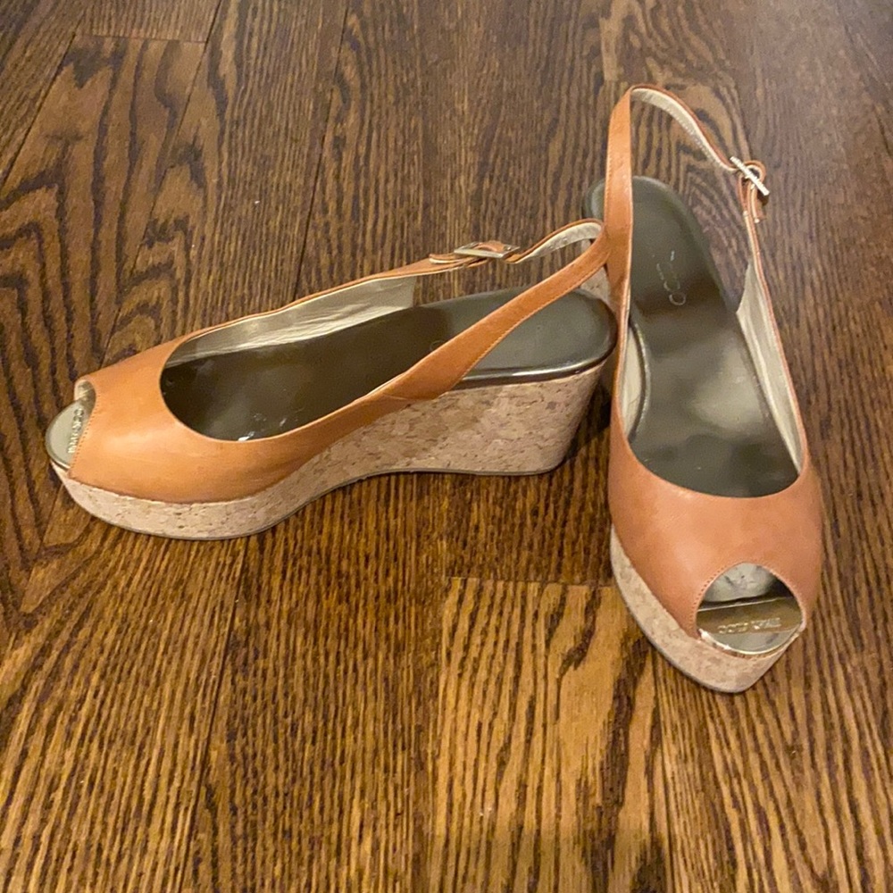 Jimmy Choo Tan Wedge Platform Sandals